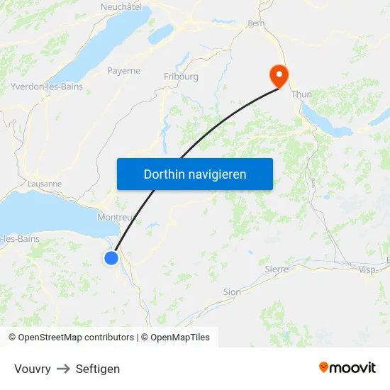 Vouvry to Seftigen map