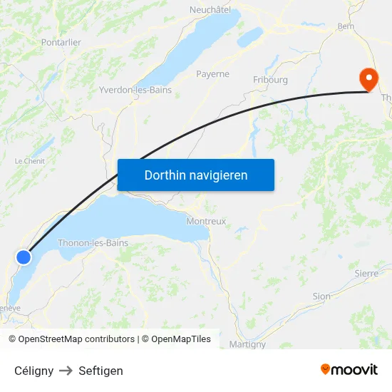 Céligny to Seftigen map