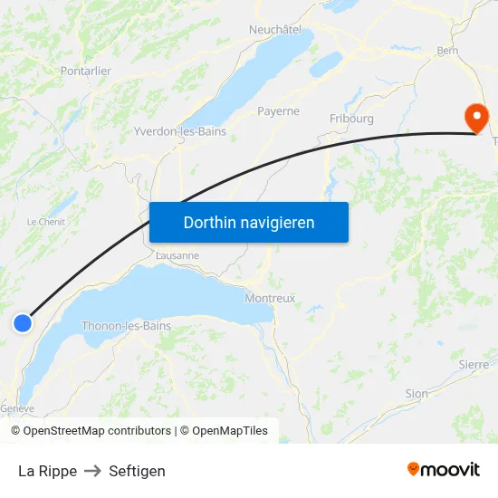 La Rippe to Seftigen map