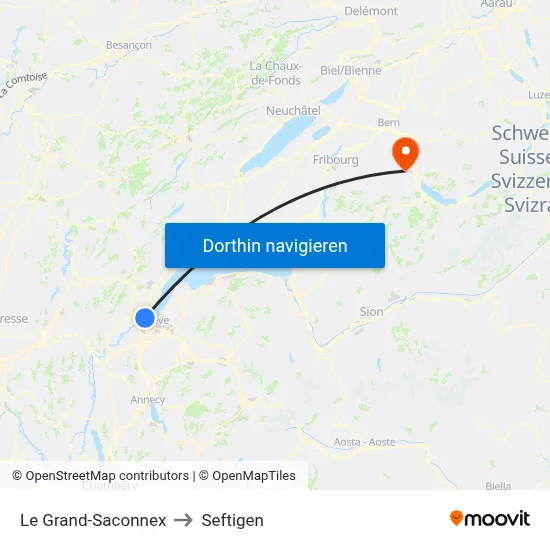 Le Grand-Saconnex to Seftigen map