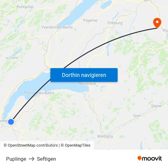 Puplinge to Seftigen map