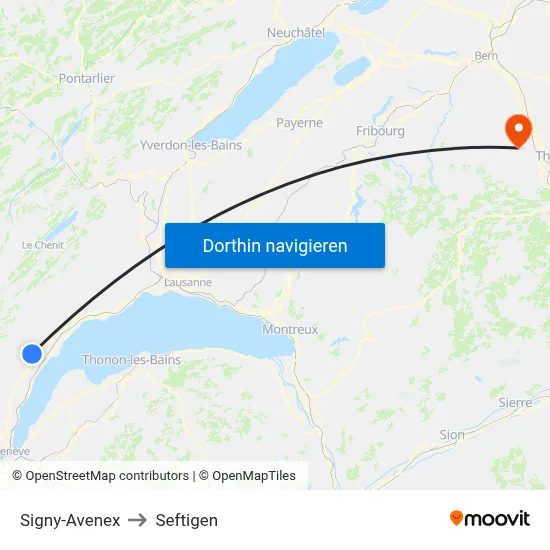 Signy-Avenex to Seftigen map