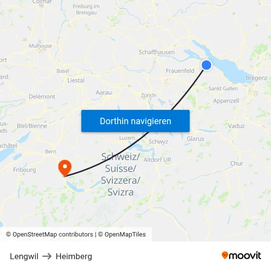Lengwil to Heimberg map