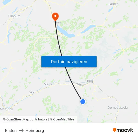 Eisten to Heimberg map