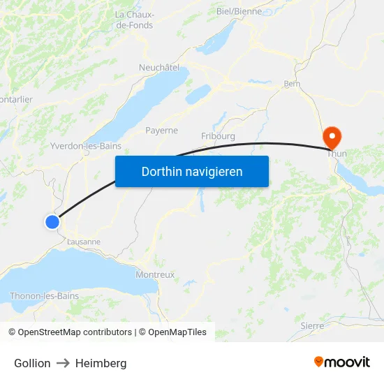Gollion to Heimberg map