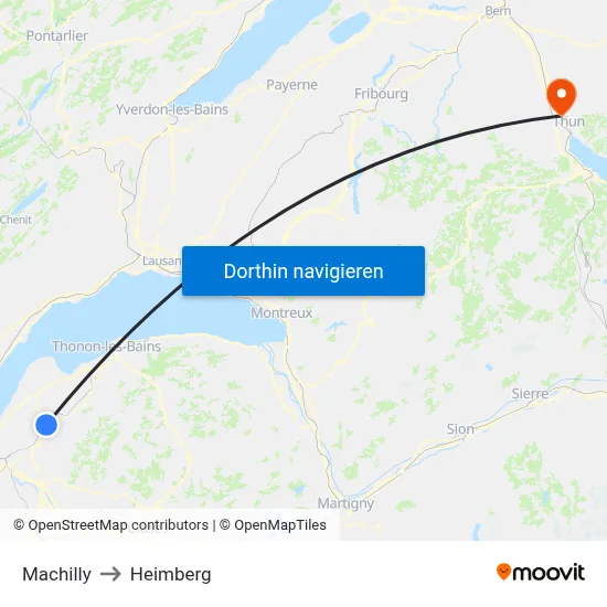 Machilly to Heimberg map
