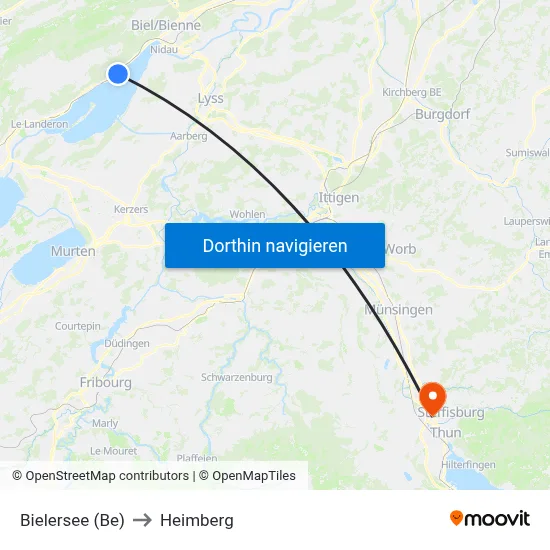 Bielersee (Be) to Heimberg map