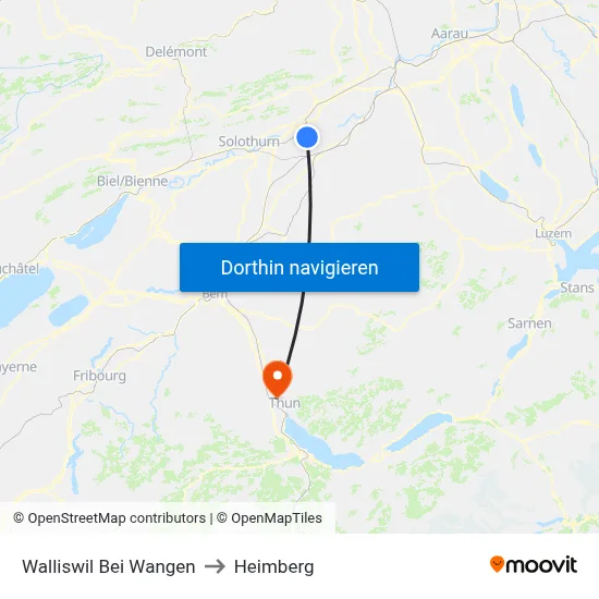 Walliswil Bei Wangen to Heimberg map