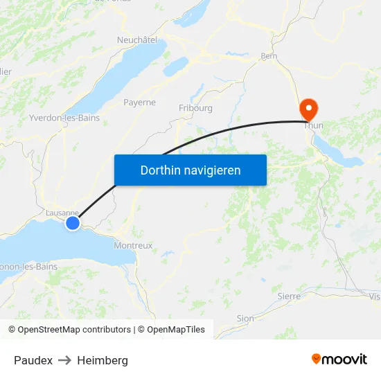 Paudex to Heimberg map