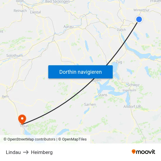 Lindau to Heimberg map