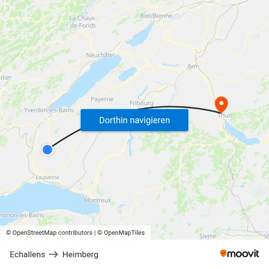 Echallens to Heimberg map