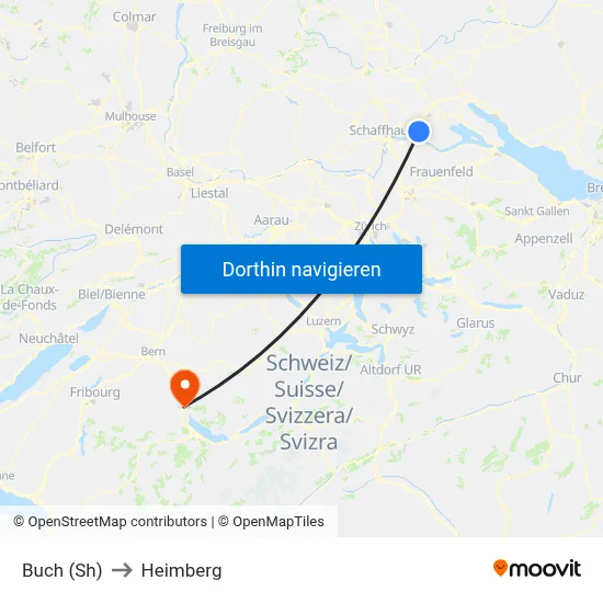 Buch (Sh) to Heimberg map