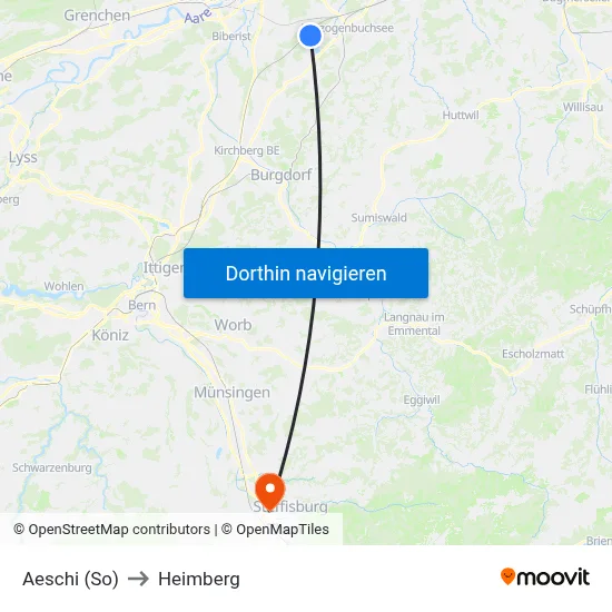 Aeschi (So) to Heimberg map