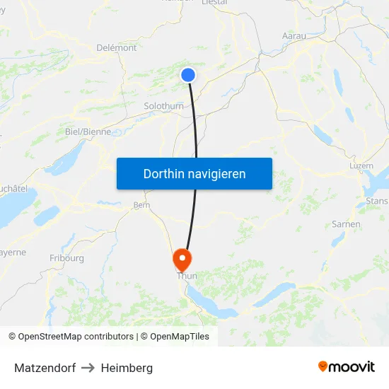 Matzendorf to Heimberg map