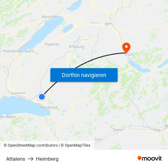 Attalens to Heimberg map