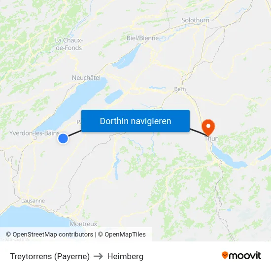 Treytorrens (Payerne) to Heimberg map