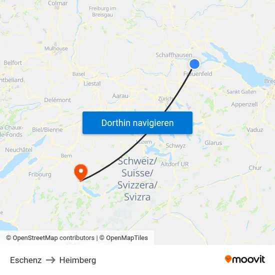 Eschenz to Heimberg map