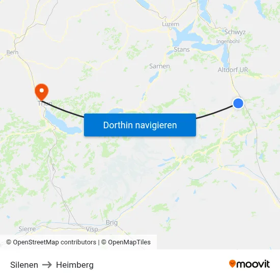 Silenen to Heimberg map