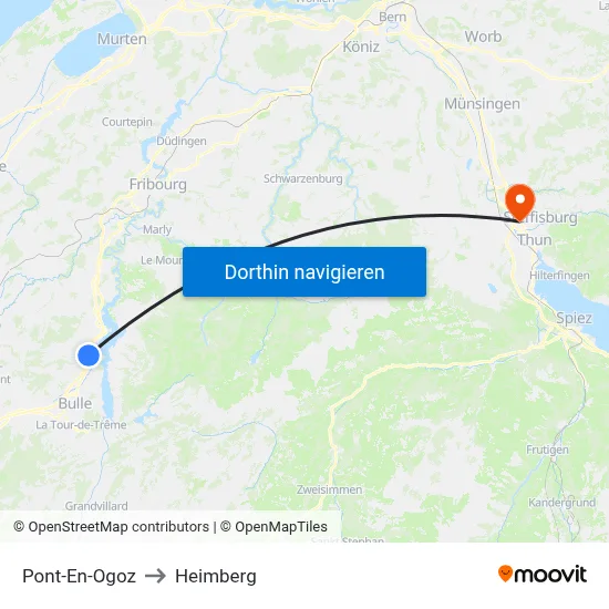 Pont-En-Ogoz to Heimberg map