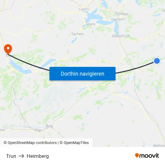 Trun to Heimberg map