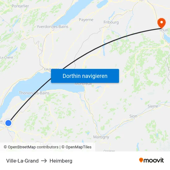 Ville-La-Grand to Heimberg map