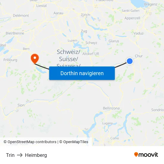 Trin to Heimberg map