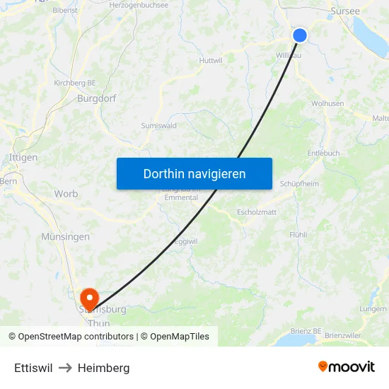Ettiswil to Heimberg map