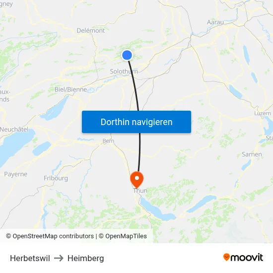 Herbetswil to Heimberg map