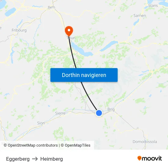 Eggerberg to Heimberg map