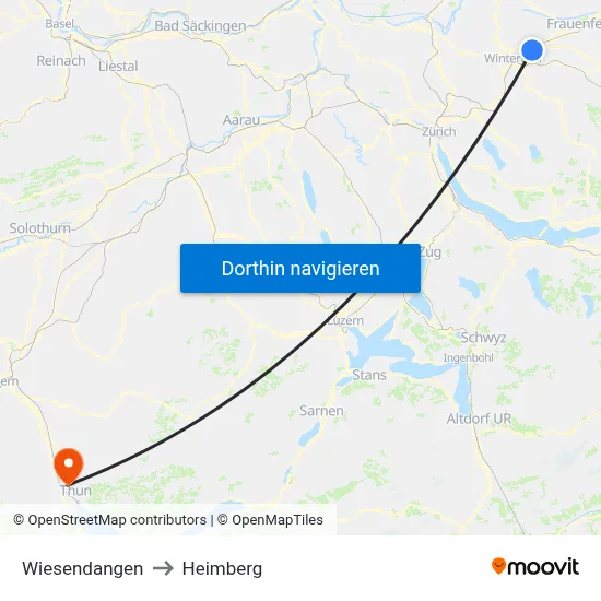 Wiesendangen to Heimberg map