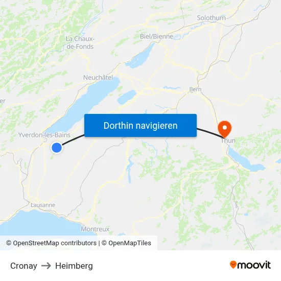 Cronay to Heimberg map