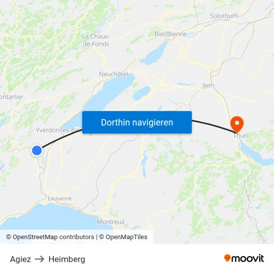 Agiez to Heimberg map
