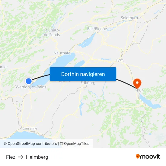 Fiez to Heimberg map
