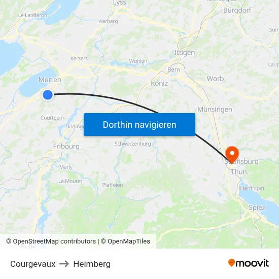 Courgevaux to Heimberg map
