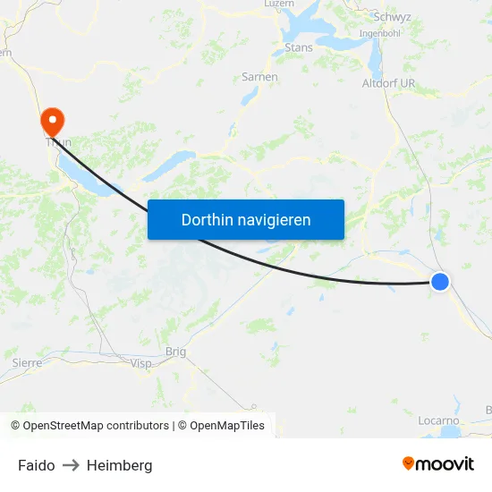 Faido to Heimberg map