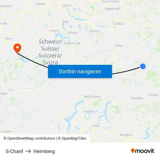 S-Chanf to Heimberg map