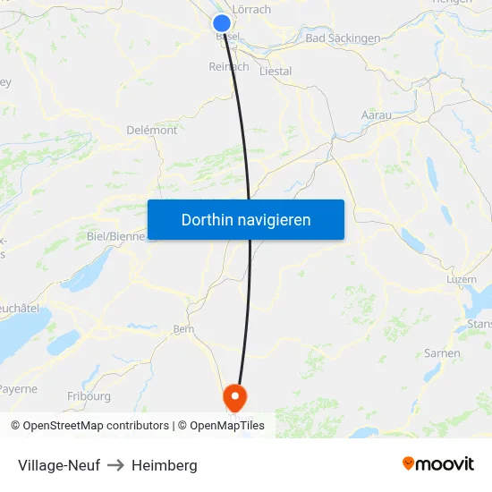 Village-Neuf to Heimberg map