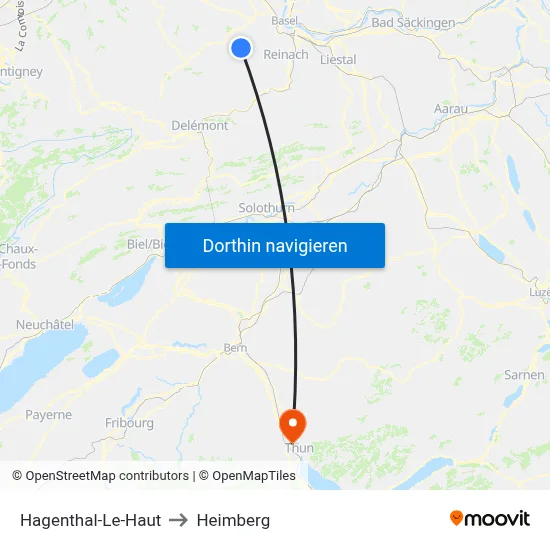 Hagenthal-Le-Haut to Heimberg map