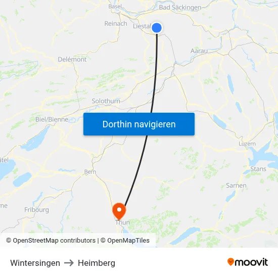 Wintersingen to Heimberg map