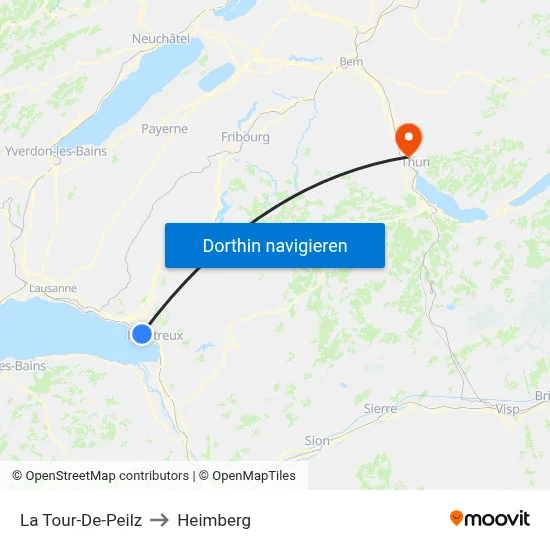 La Tour-De-Peilz to Heimberg map