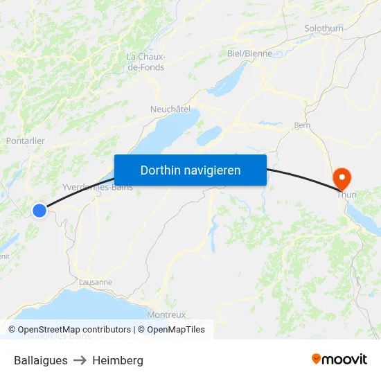 Ballaigues to Heimberg map
