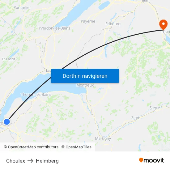 Choulex to Heimberg map