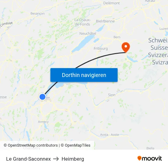 Le Grand-Saconnex to Heimberg map