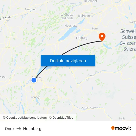 Onex to Heimberg map