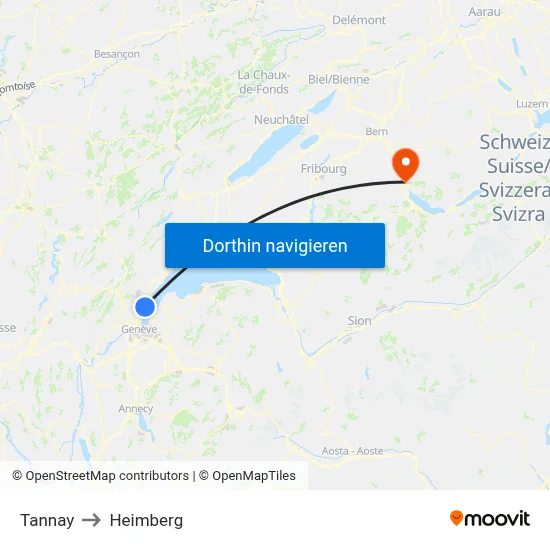 Tannay to Heimberg map