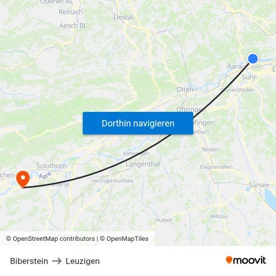 Biberstein to Leuzigen map