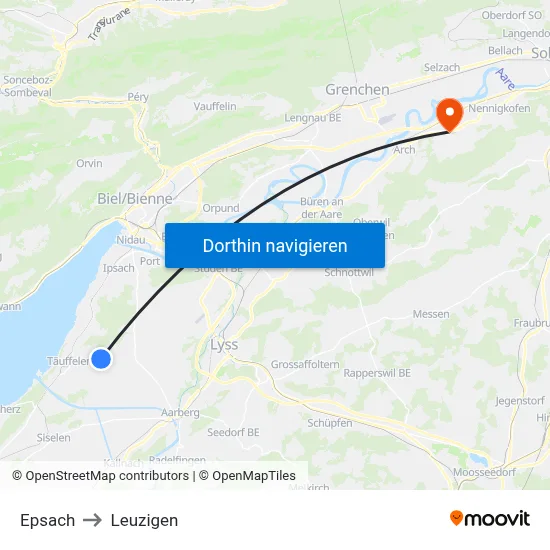 Epsach to Leuzigen map