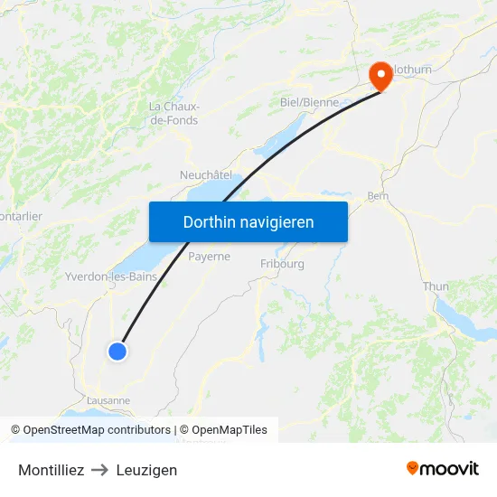 Montilliez to Leuzigen map