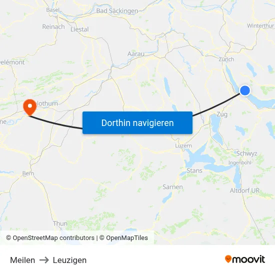 Meilen to Leuzigen map