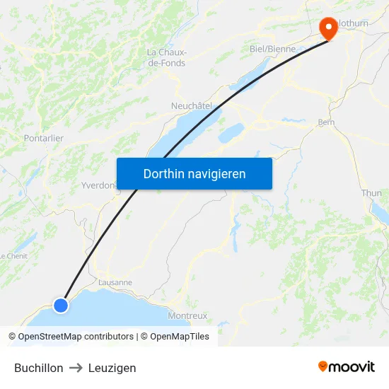 Buchillon to Leuzigen map